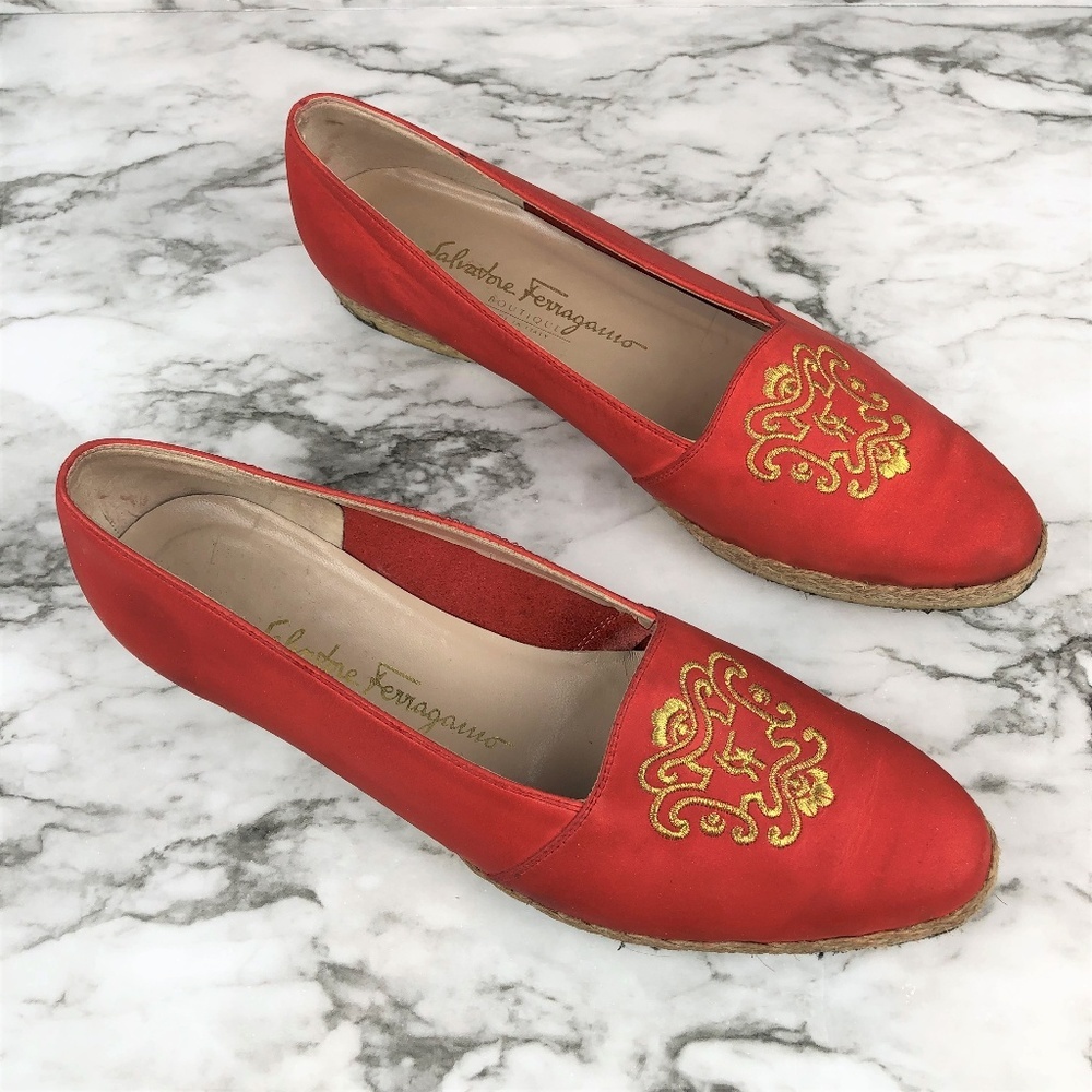 Vintage Salvatore Ferragamo Italy Espadrille Shoes